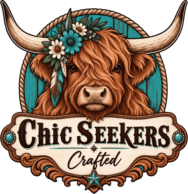 Chic Seekers Crafted highland cow logo