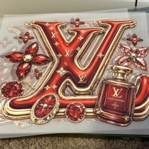 Red LV Luxury Perfume & Jewels DTF Transfer