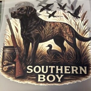Southern Boy Black Lab Duck Hunting DTF Transfer