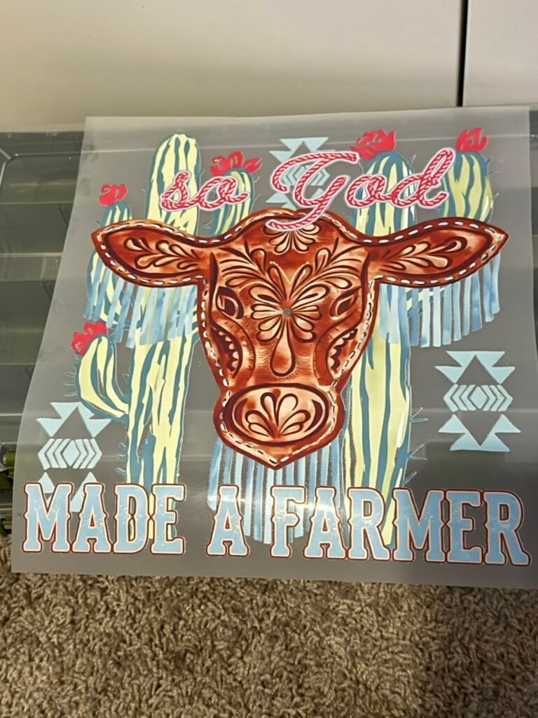 So God Made a Farmer Western Cow DTF Transfer