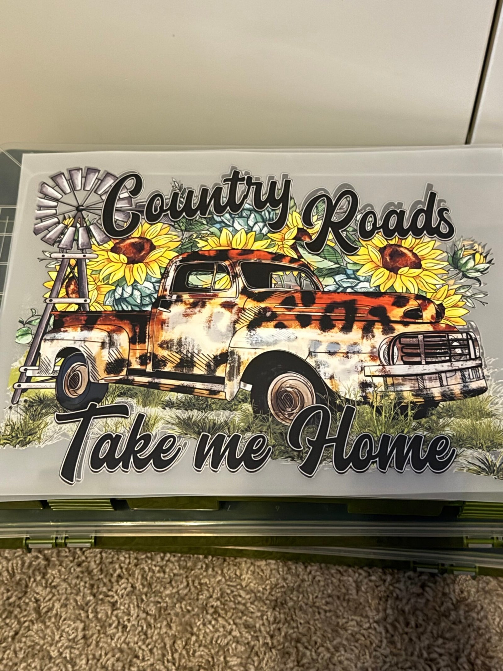 Country Roads Take Me Home Vintage Truck DTF Transfer