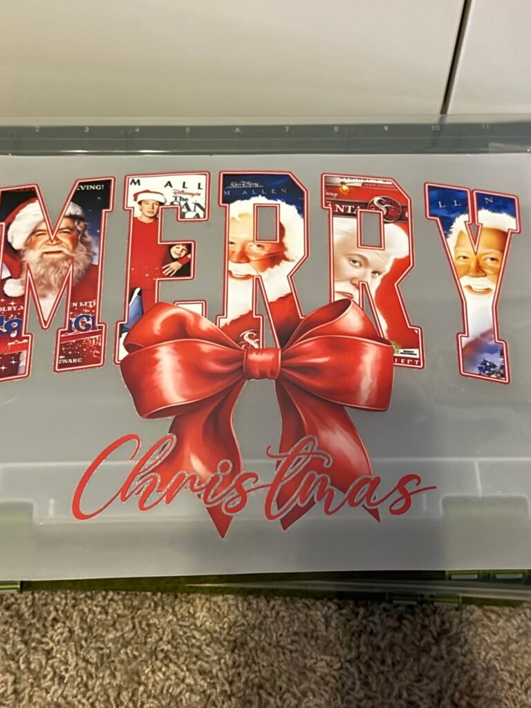 Vintage Santa Merry Christmas Bow DTF Transfer