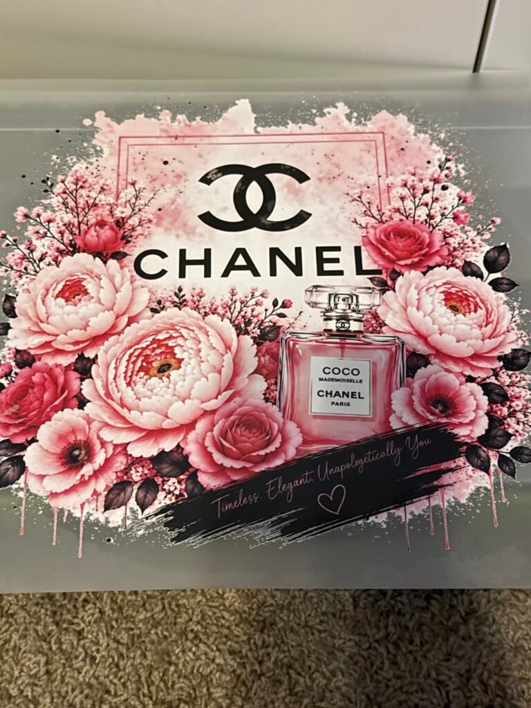 Pink Chanel Floral Perfume DTF Transfer