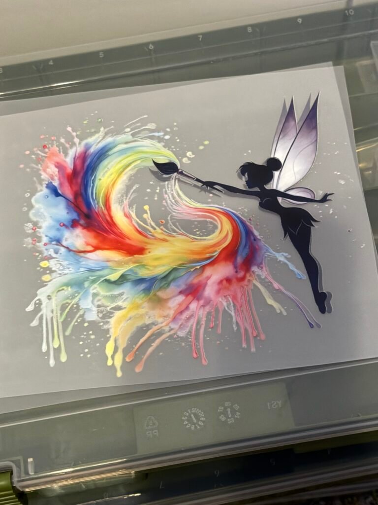 Tinker Bell Rainbow Paintbrush DTF Transfer