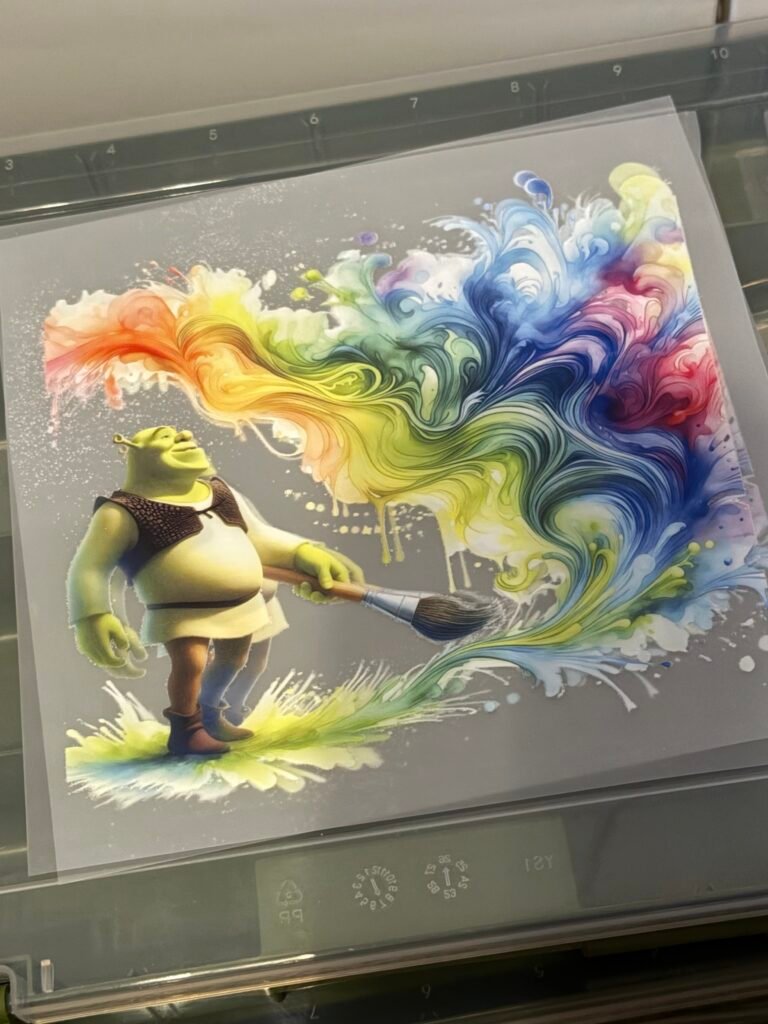Shrek Rainbow Paintbrush DTF Transfer