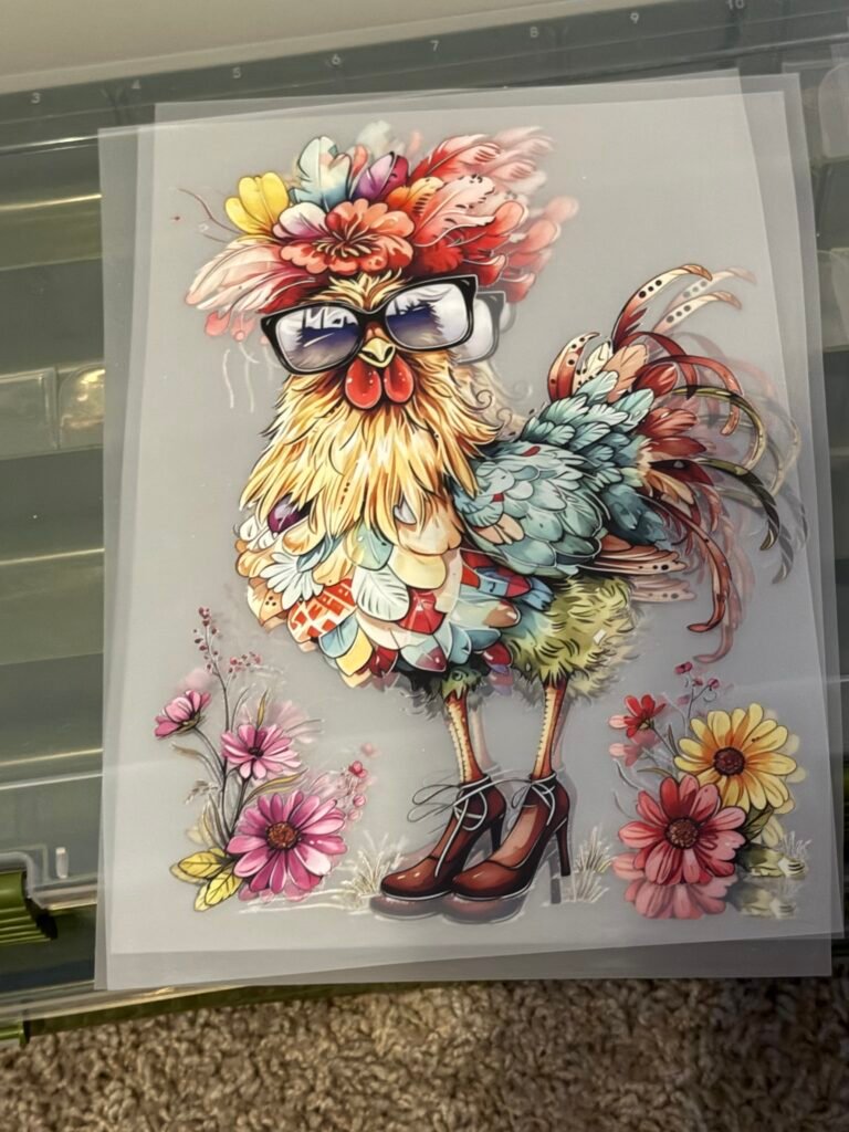 Sassy Floral Chicken DTF Transfer